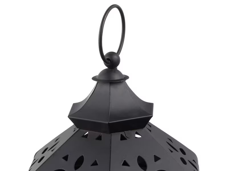 relaxdays Laterne Oriental 3 Stück, 24.5 cm/33 cm/43 cm, Schwarz