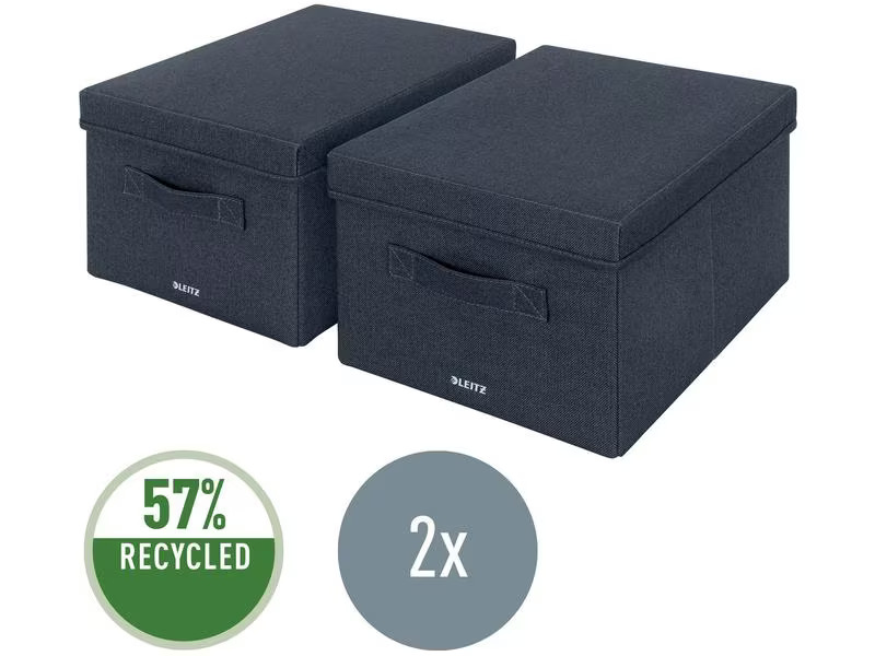 Leitz Faltbox Fabric Dunkelgrau, 2er Pack