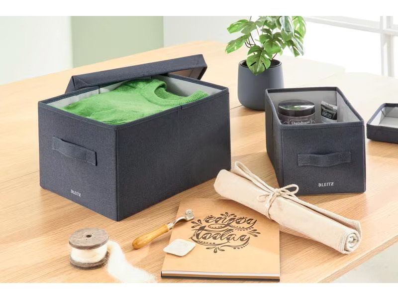 Leitz Faltbox Fabric Dunkelgrau, 2er Pack