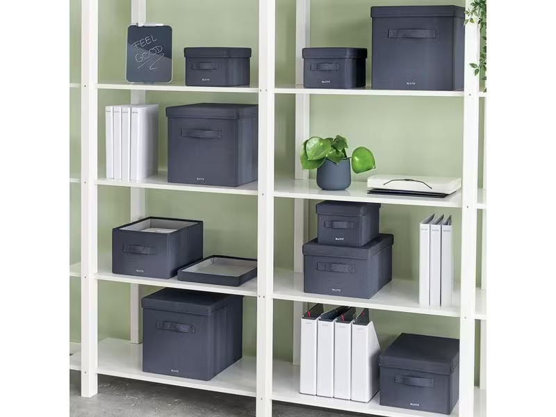 Leitz Faltbox Fabric Dunkelgrau, 2er Pack