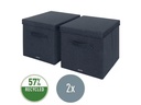 Leitz Faltbox Fabric Dunkelgrau/Grau, 2er Pack