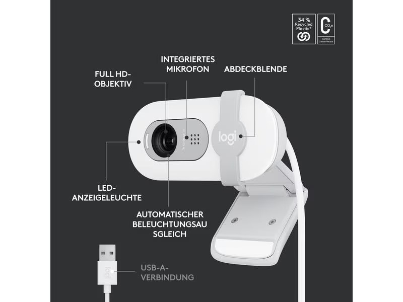 Logitech Brio 100 Weiss