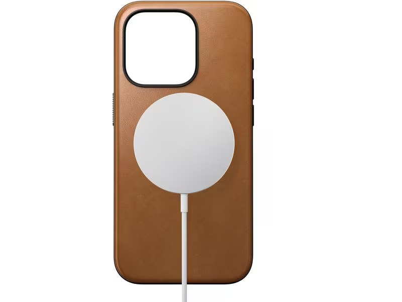 Nomad Back Cover Modern Leather iPhone 15 Pro Rostbraun