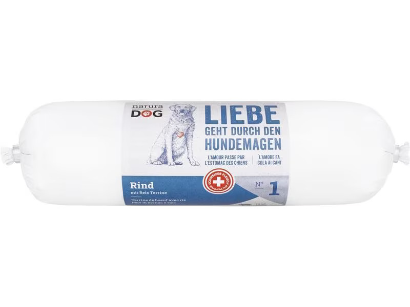 naturaDog Nassfutter Rind mit Reis Terrine Multipack, 20 x 400 g