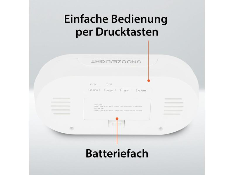 ADE Digitalwecker Weiss