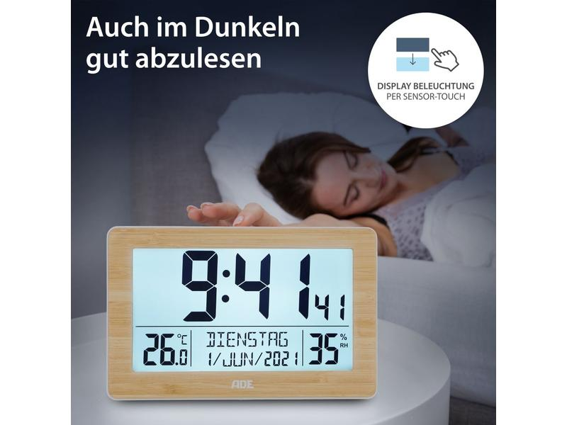 ADE Funk-Wanduhr Hellbraun/Weiss