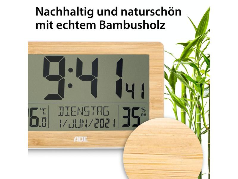 ADE Funk-Wanduhr Hellbraun/Weiss