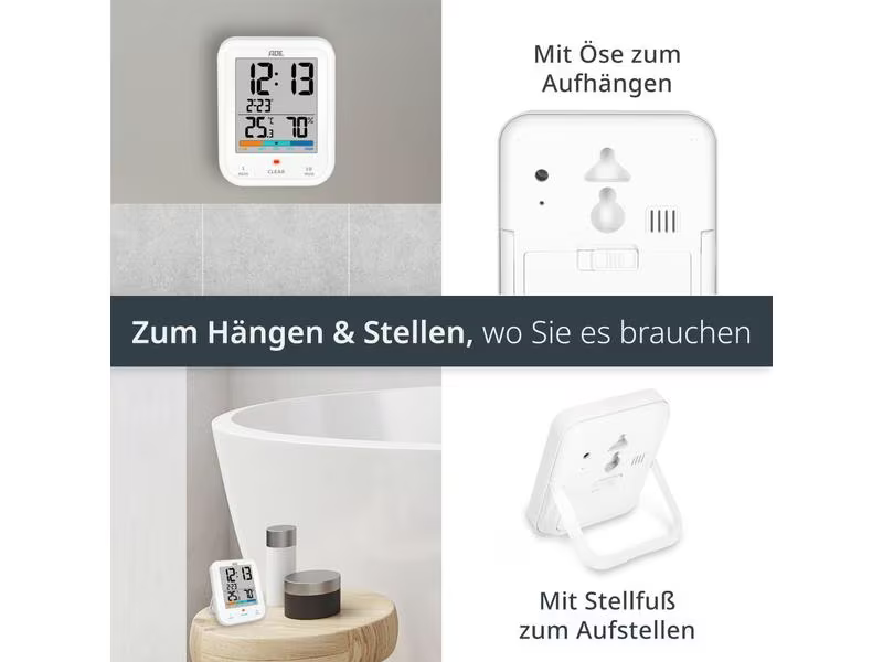 ADE Funkuhr Weiss