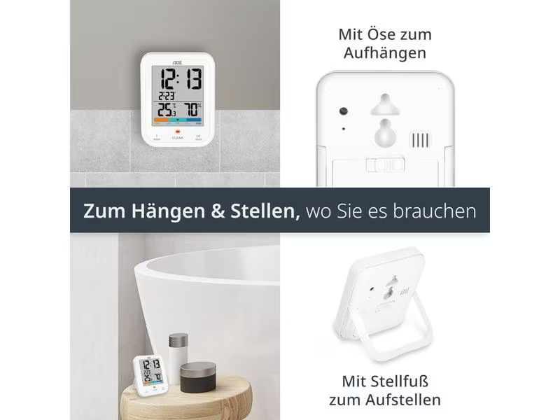 ADE Funkuhr Weiss