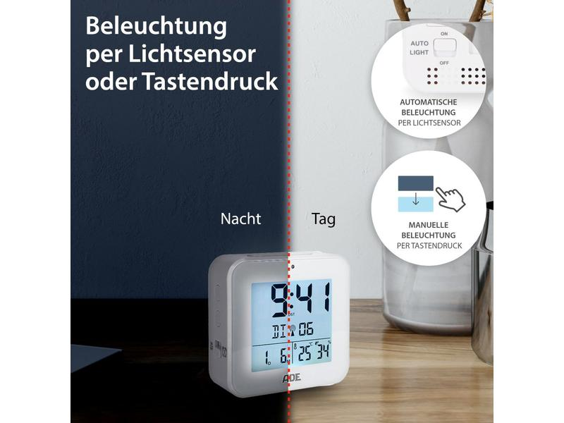 ADE Funkwecker mit Nachtlichtsensor