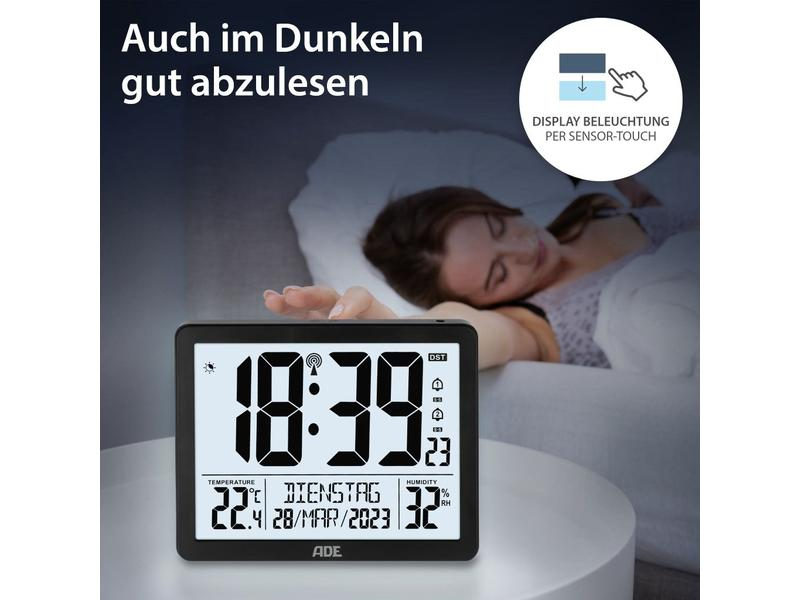 ADE Wanduhr XL, Schwarz/Weiss
