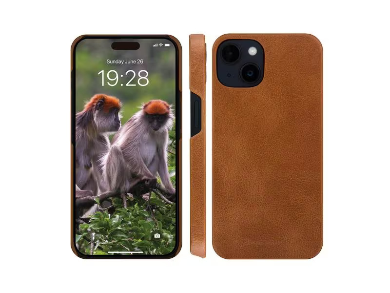 dbramante1928 Book Cover Lynge iPhone 15 Plus Braun