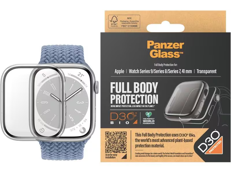 Panzerglass Full Body Apple Watch 2023 Series 9 41 mm Transparent