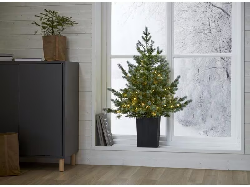 Star Trading Weihnachtsbaum LED Greyland M, 80 LEDs, 95 cm, Grün