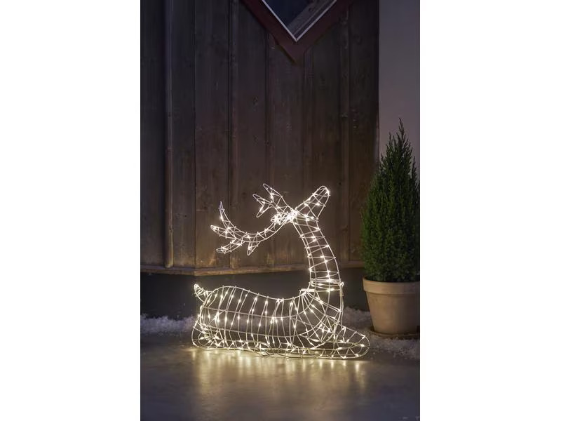 Star Trading LED-Figur Silhouette Rentier Atja, 65 cm, Weiss