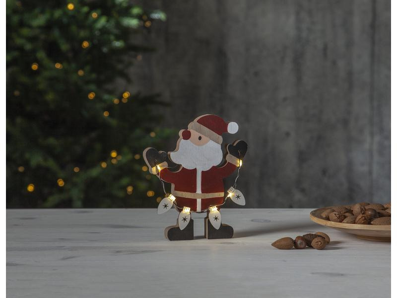 Star Trading LED-Figur Weihnachtsmann Billy, 17 cm, Rot