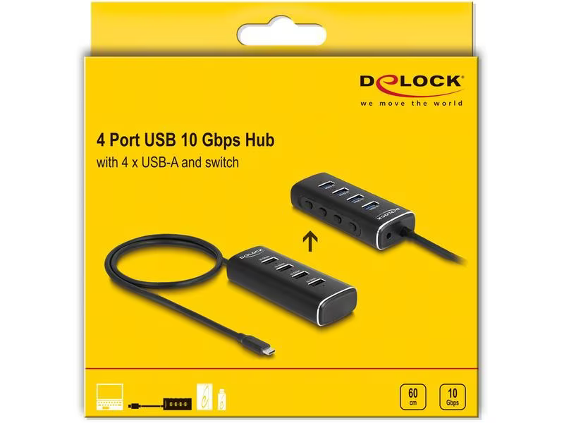 Delock USB-Hub 4x USB A 10Gbps/1x USB C 10Gbps