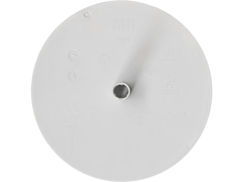 Max Hauri Deckenrosette Rund, Flach, Federbügel, Lichtgrau