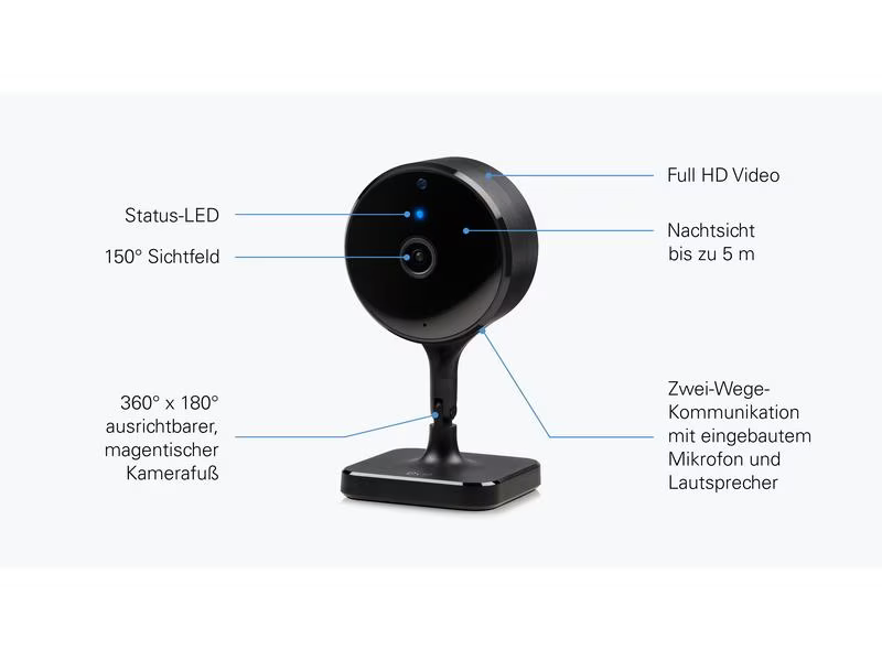 Eve Systems Netzwerkkamera Eve Cam 1080p / 24 fps, 150°, Nachtsicht