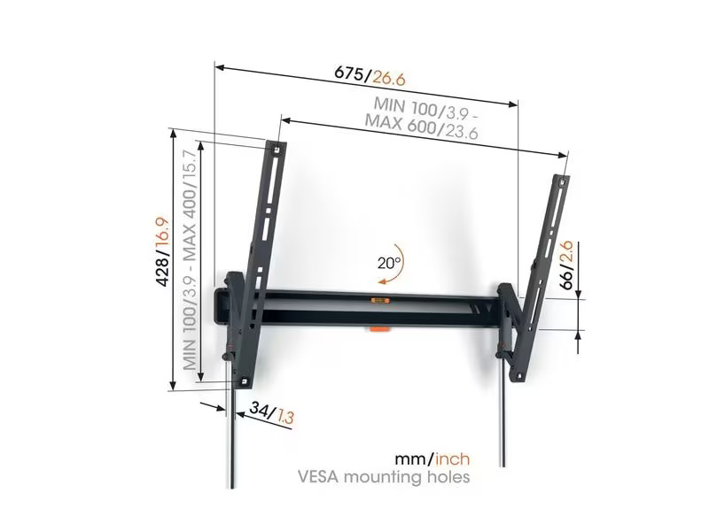Vogel's Wandhalterung TVM 3615 Schwarz