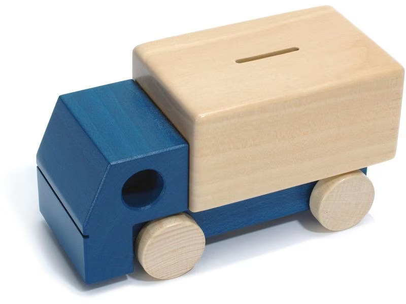 Weizenkorn Spardose Lastwagen, Blau
