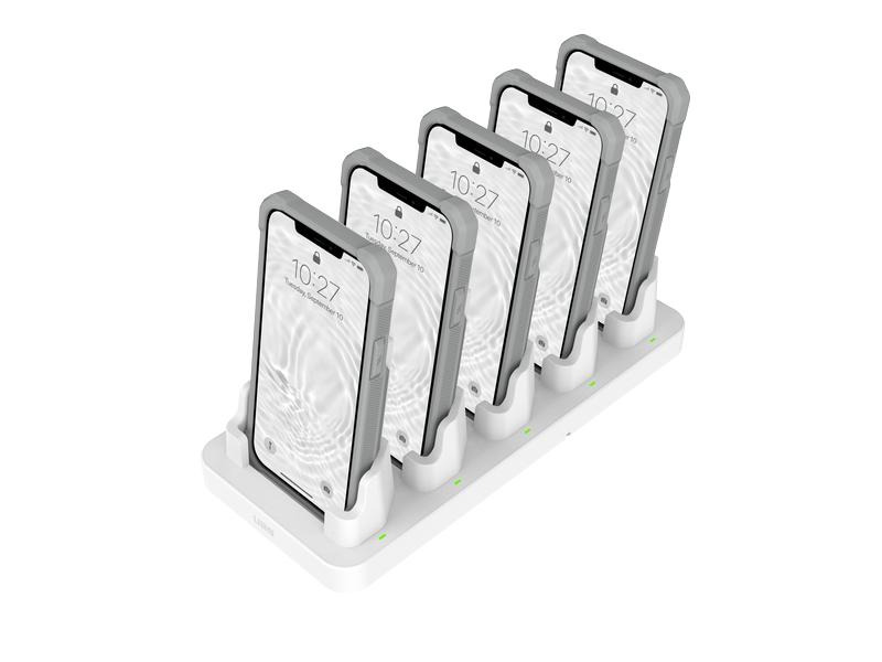 UAG Ladestation Workflow 5 Slot Case Charger Weiss