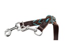 Hunter V-Führleine Solid Education Cord, 20/200, Dunkelbraun/Türkis