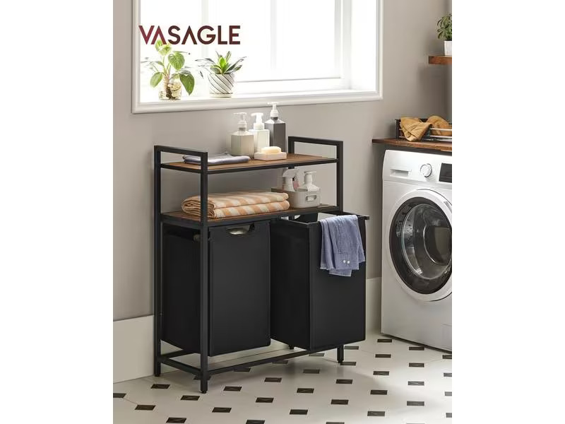VASAGLE Wäschekorb  46 l, Schwarz