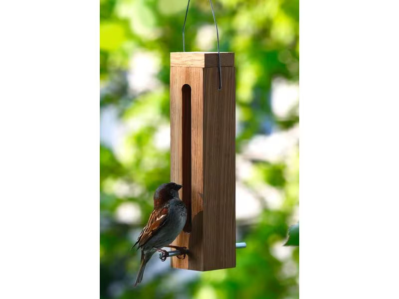 LUXUS-VOGELHAUS Futterspender für Wildvögel, 5 x 5 x 23 cm, Holz