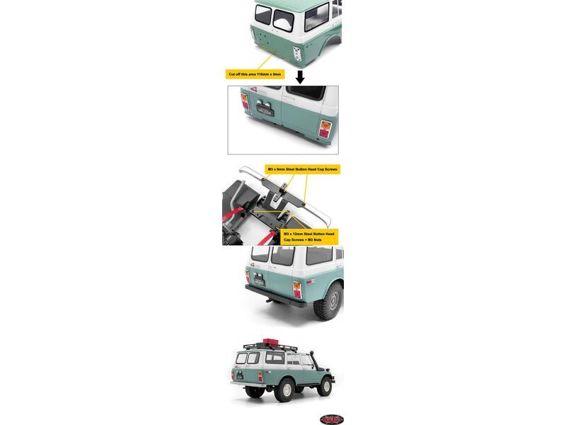 RC4WD Modellbau-Stossstange hinten classic silber für TF2 FJ55