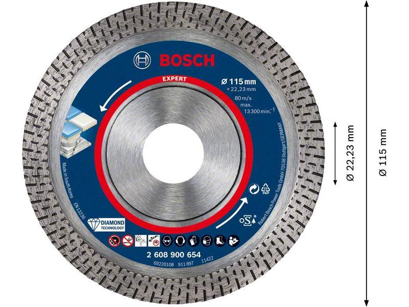 Bosch Professional Diamanttrennscheibe EXPERT HardCeramic, 115 mm