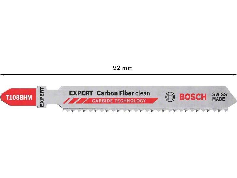 Bosch Professional Stichsägeblatt EXPERT Carbon Fiber Clean T 108 BHM, 3 Stk