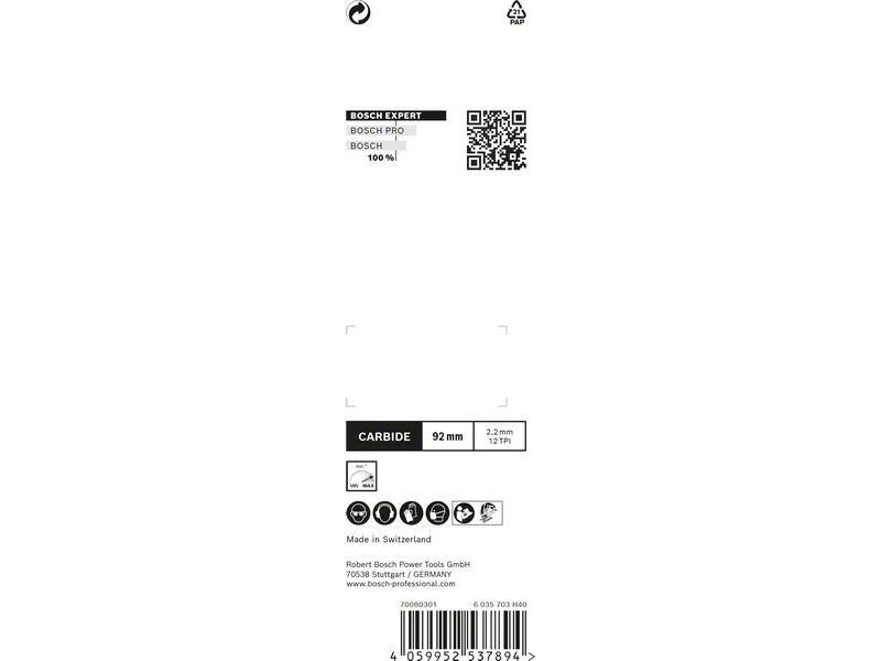 Bosch Professional Stichsägeblatt EXPERT Carbon Fiber Clean T 108 BHM, 3 Stk