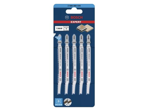 Bosch Professional Stichsägeblatt EXPERT Hardwood 2-side clean T 308 BF, 5 Stk