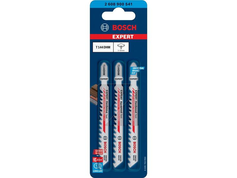 Bosch Professional Stichsägeblatt EXPERT Hardwood Fast T 144 DHM, 3 Stück