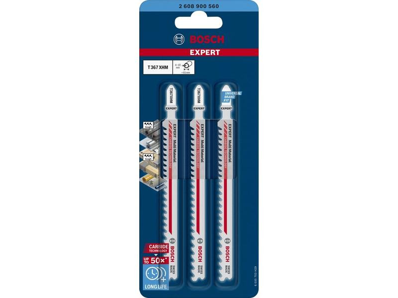 Bosch Professional Stichsägeblatt EXPERT Multi Material T 367 XHM, 3 Stück