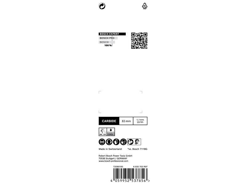 Bosch Professional Stichsägeblatt EXPERT Stainless Steel T 118 AHM, 3 Stück