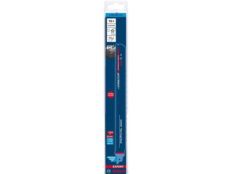 Bosch Professional Säbelsägeblatt EXPERT Thick Tough Metal S 1255 CHC, 10 Stück
