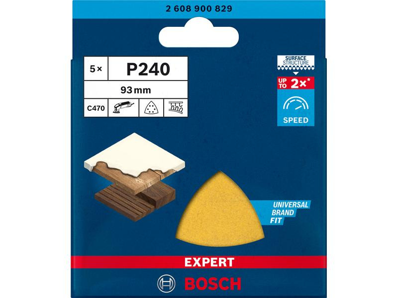 Bosch Professional Schleifpapier EXPERT C470, 93 mm, G 240, 5 Stück