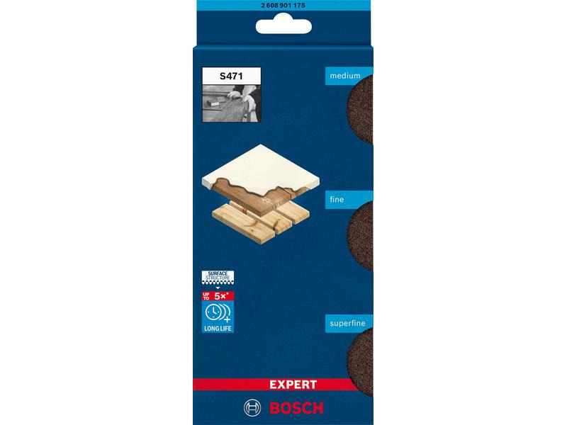 Bosch Professional Unischleifblock Expert-Set S471, 3-teilig, 69 x 97 x 26 mm