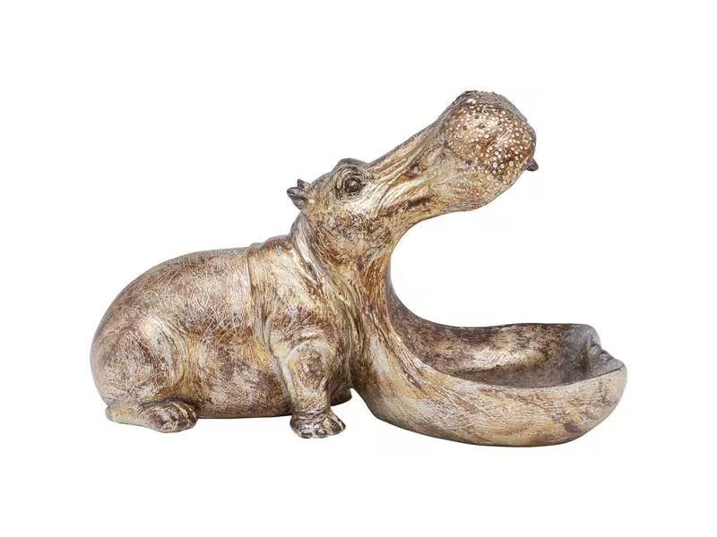 Kare Dekofigur Hungry Hippo Gold