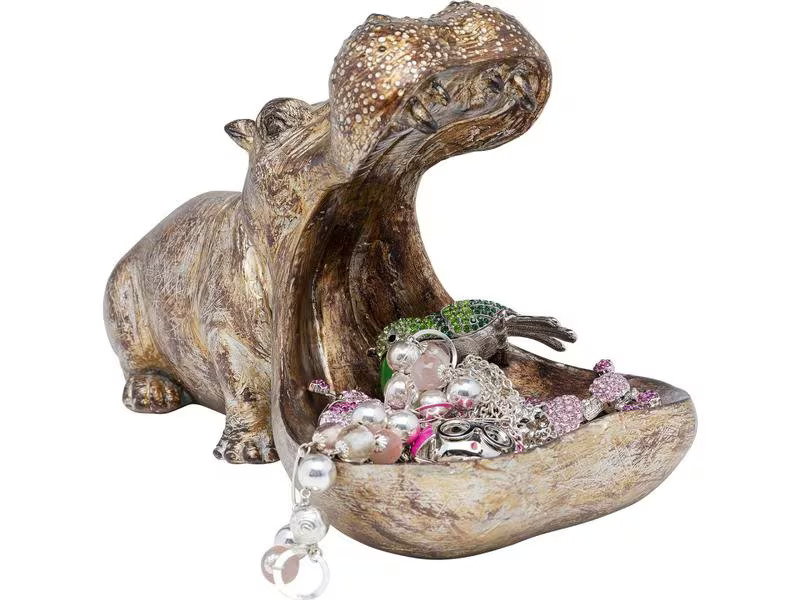 Kare Dekofigur Hungry Hippo Gold