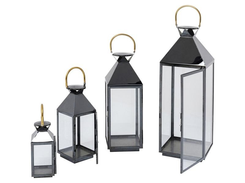 Kare Laterne Giardino 4-teilig, 71 cm, Schwarz