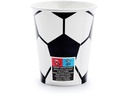 Partydeco Einwegbecher Fussball 260 ml, 6 Stück, Schwarz/Weiss