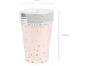Partydeco Einwegbecher Punkte 260 ml, 6 Stück, Hellrosa