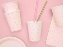 Partydeco Einwegbecher Punkte 260 ml, 6 Stück, Hellrosa