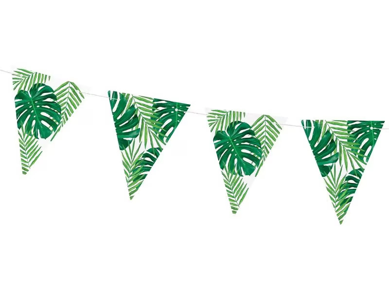 Partydeco Girlande Aloha Blätter 1.3 m, Grün