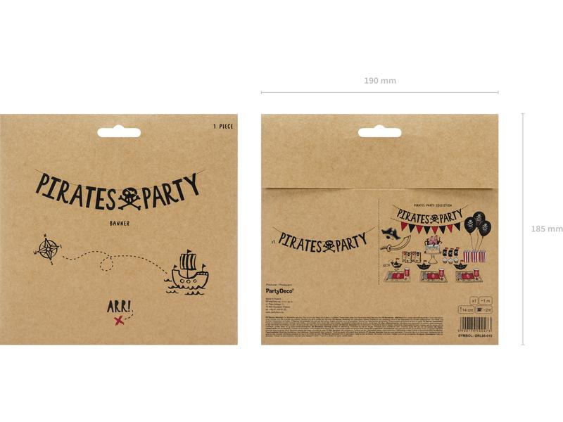 Partydeco Girlande Piraten 14 x 100 cm, Schwarz