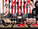 Partydeco Kuchen-Topper Piraten 5 Stück, Rot/Schwarz
