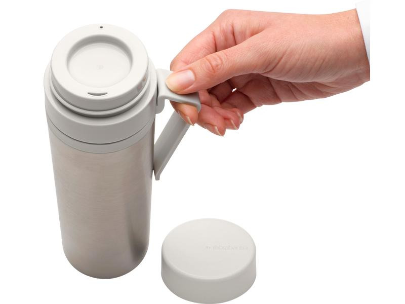 Brabantia Thermosflasche Make &amp; Take 500 ml, Hellgrau/Silber